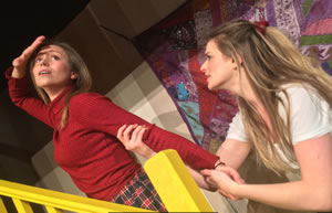 image of two women from the Chainsaw Manicure play at the Tabard 