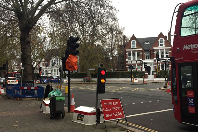 Chiswick High Road at the junction with Chiswick Lane