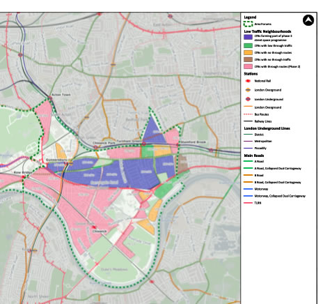 Map of earlier proposed Chiswick LTNs 