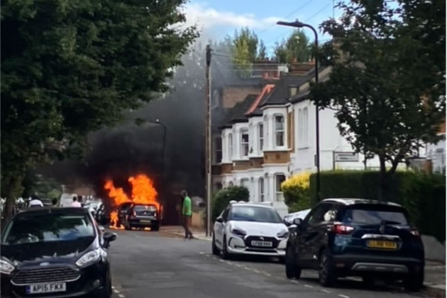 Residents come out to check on the fire. Picture: Fiona Fahy