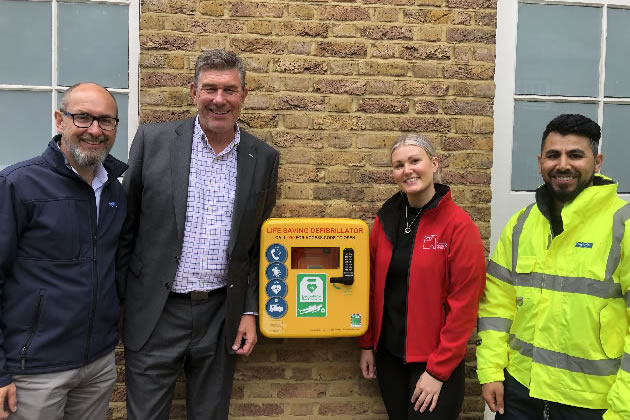 CRASH staff with the new defibrillator