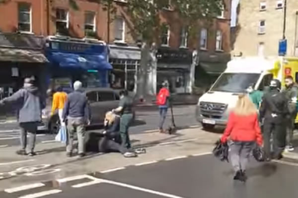 Ambulance at scene on Chiswick High Road