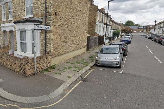 Devonshire Road at the junction with Coombe Road