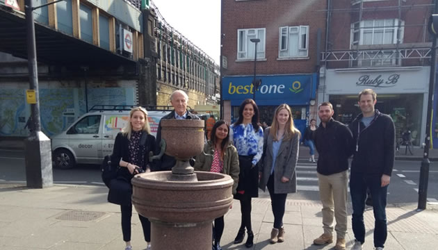 john todd and site team at fountain 
