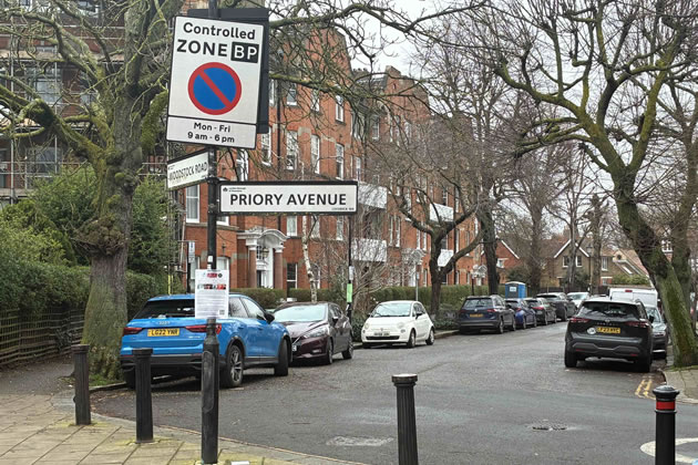 The proposed location of Ealing Council e-bike bay on Woodstock Road 