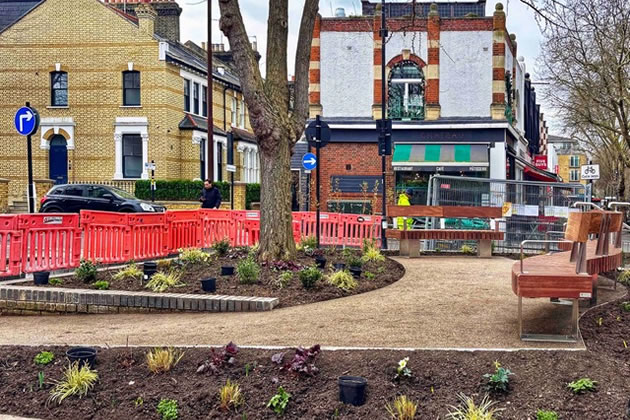 Gingko Corner takes shape.