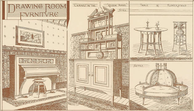 - Furniture designs by E W Godwin