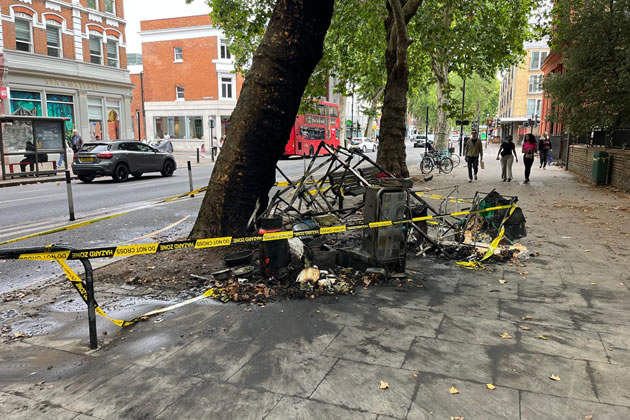 The aftermath of the fire