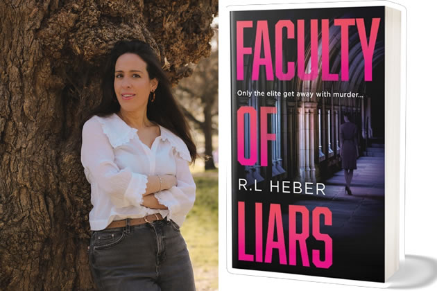 R L Heber and the cover of her new book 