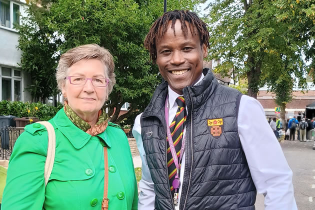 Cllrs Joanna Biddolph and Ron Mushiso at the Gunnersbury Park Garden Estate centenary celebrations 