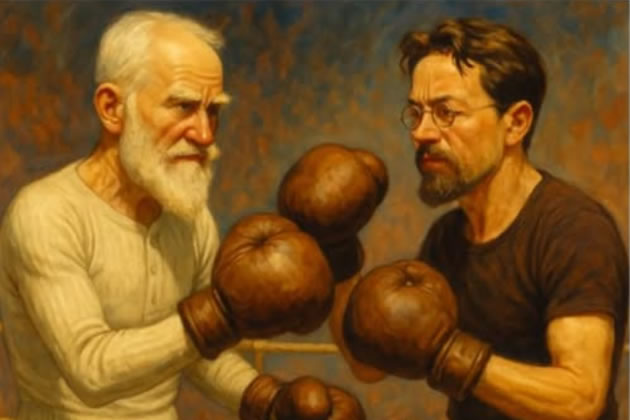 The production pairs an anti-romantic “comedietta” from Shaw with Chekhov’s satirical one-act on marriage negotiations