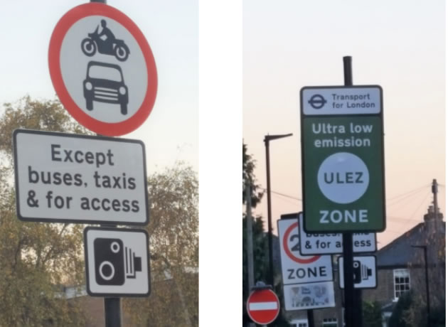 Conflicting signs in Strand on the Green