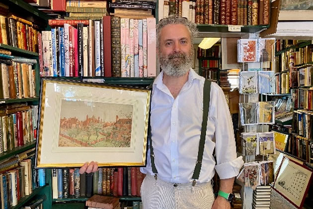 Stephen Foster with the first prize in the Bedford Park 150th anniversary quiz 