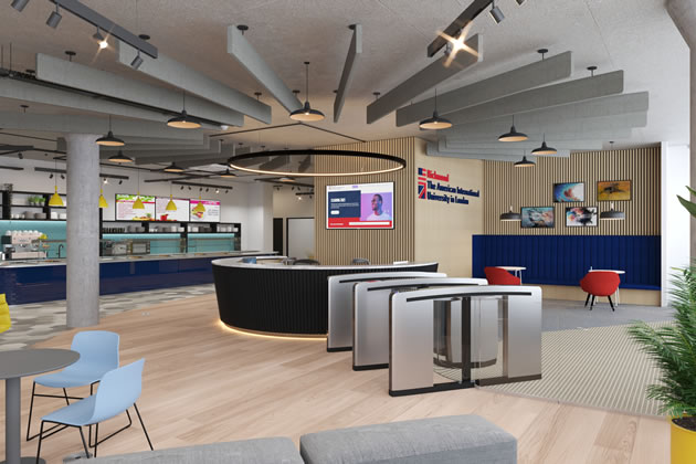 A visualisation of the main entrance to the campus