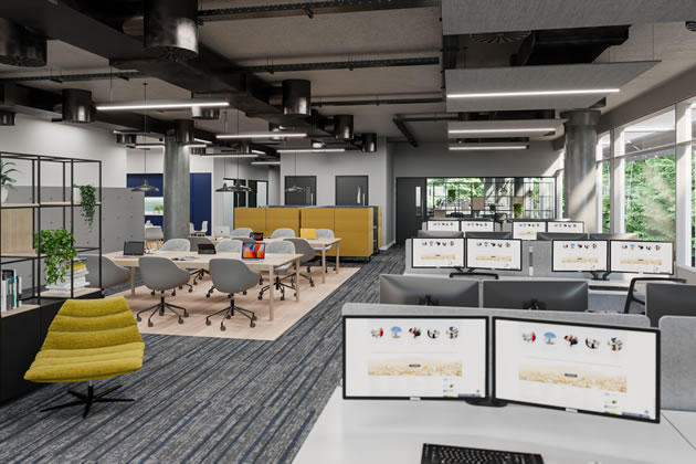 A visualisation of the interior of the university building