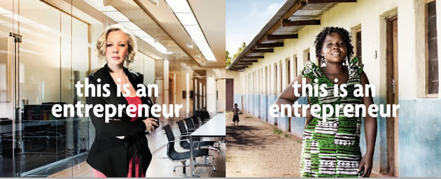 poster of african woman and deborah meaden, both female entrepreneurs 