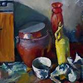 A painting of a still life Description automatically generated